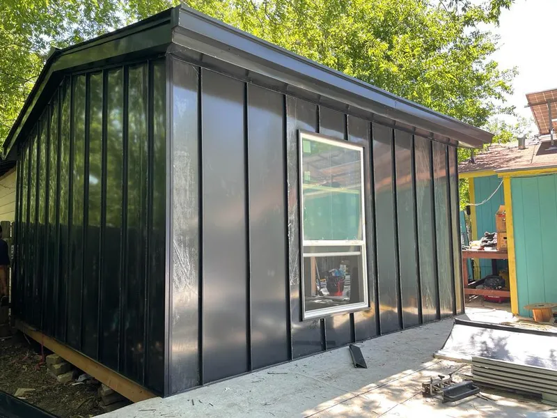 Black standing seam metal wall panels for Metal Roof Installation in Waterboro